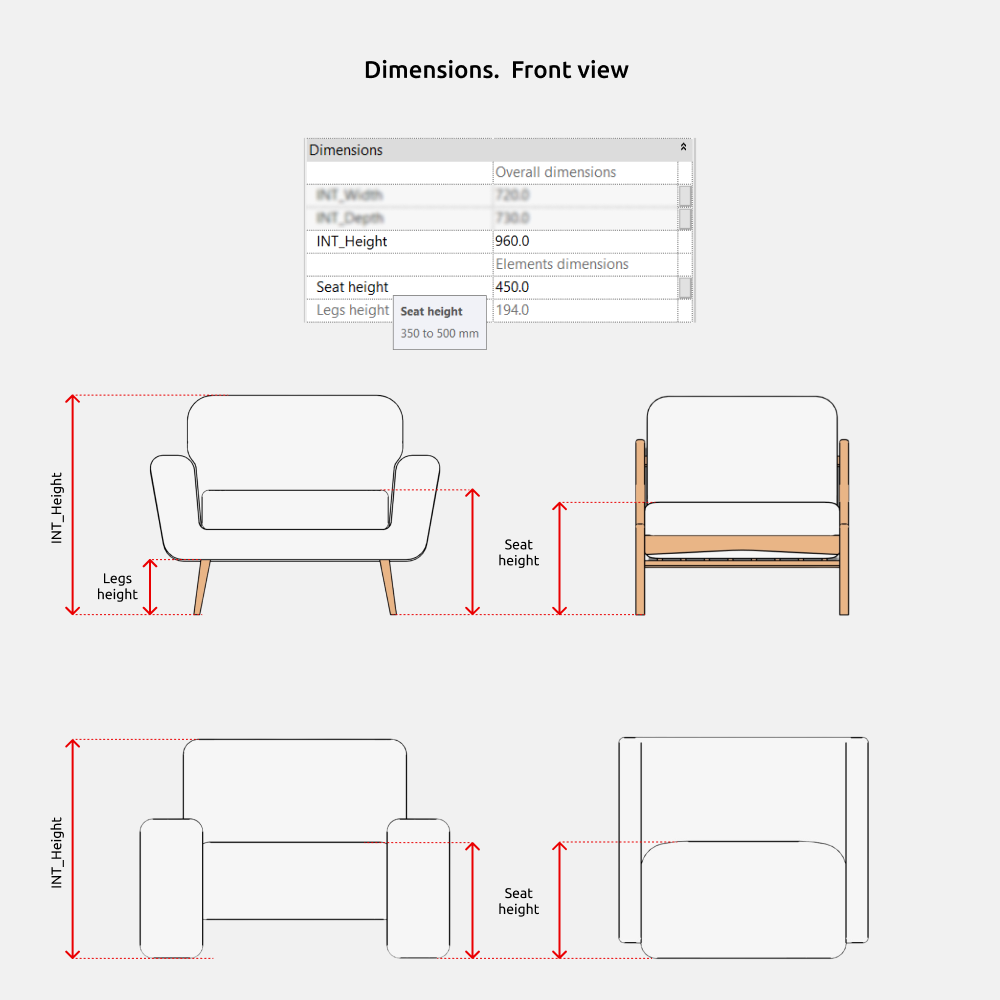 Armchairs Revit Families — Armchairs