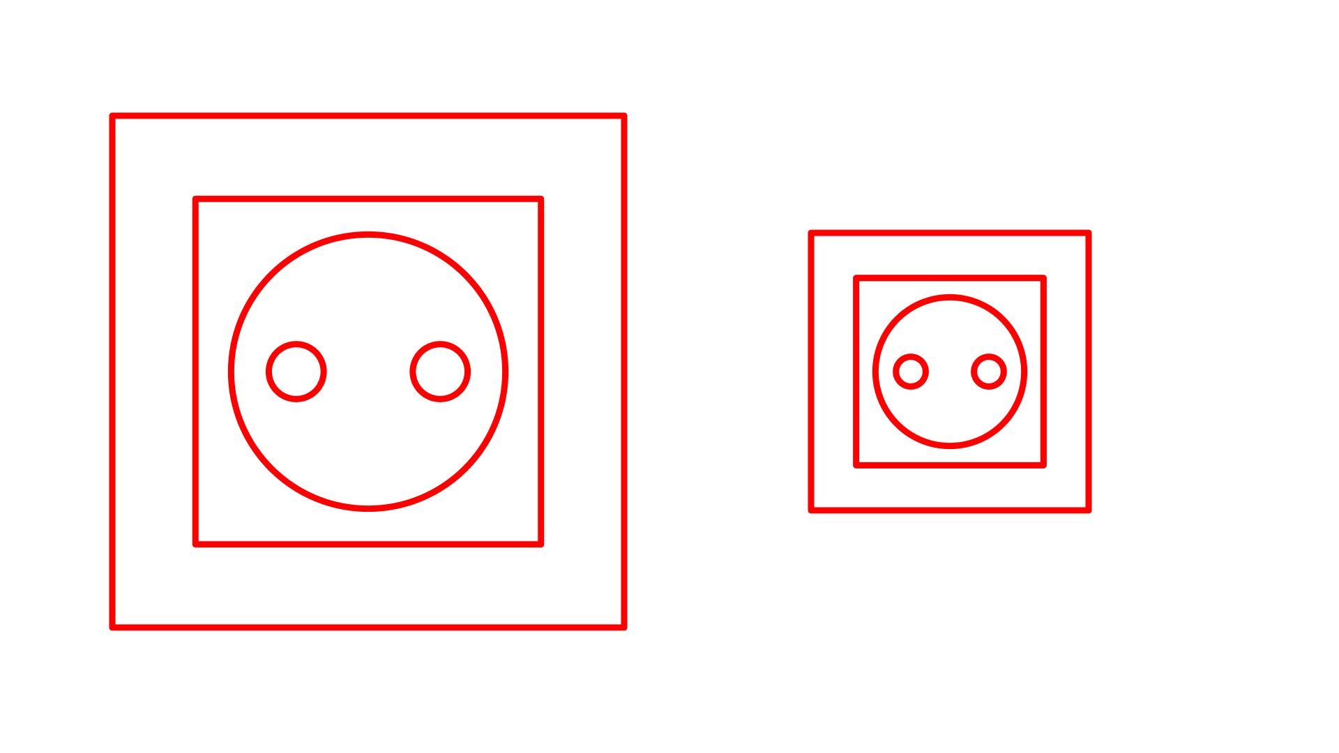 Symbol size in plan and elevation