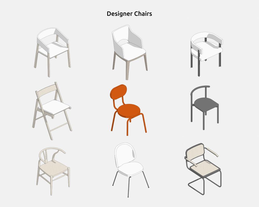 Chairs Revit Families — Designer chairs