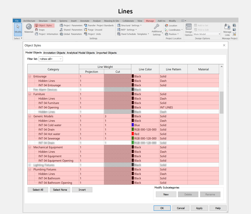 Bathroom Revit Families — Graphics settings