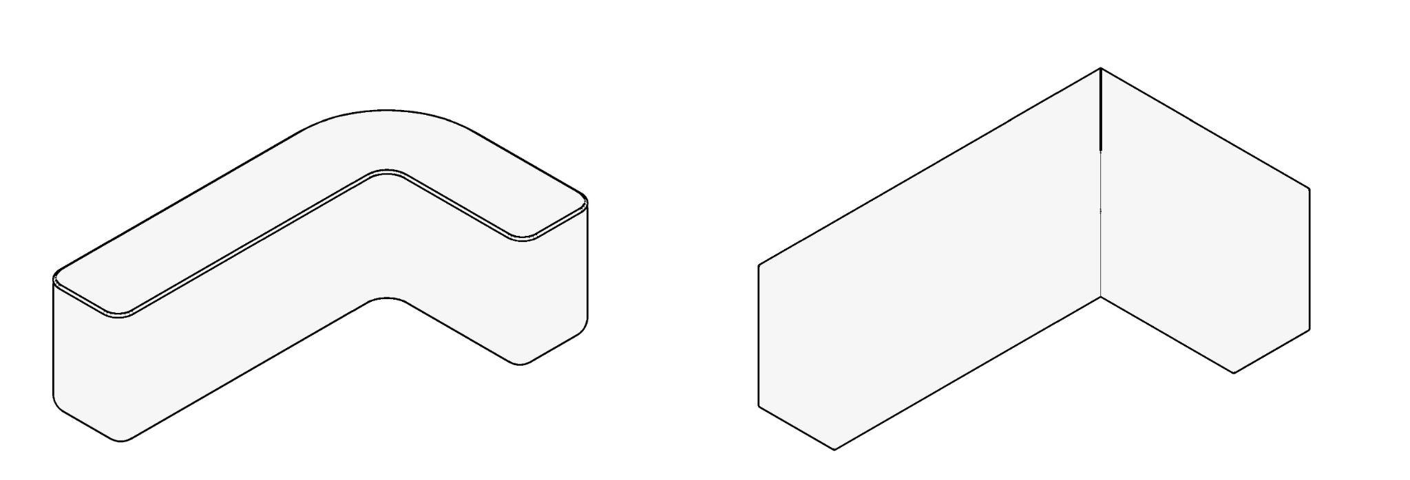 Modular Sofa Revit Families — Corner backrest-armrest