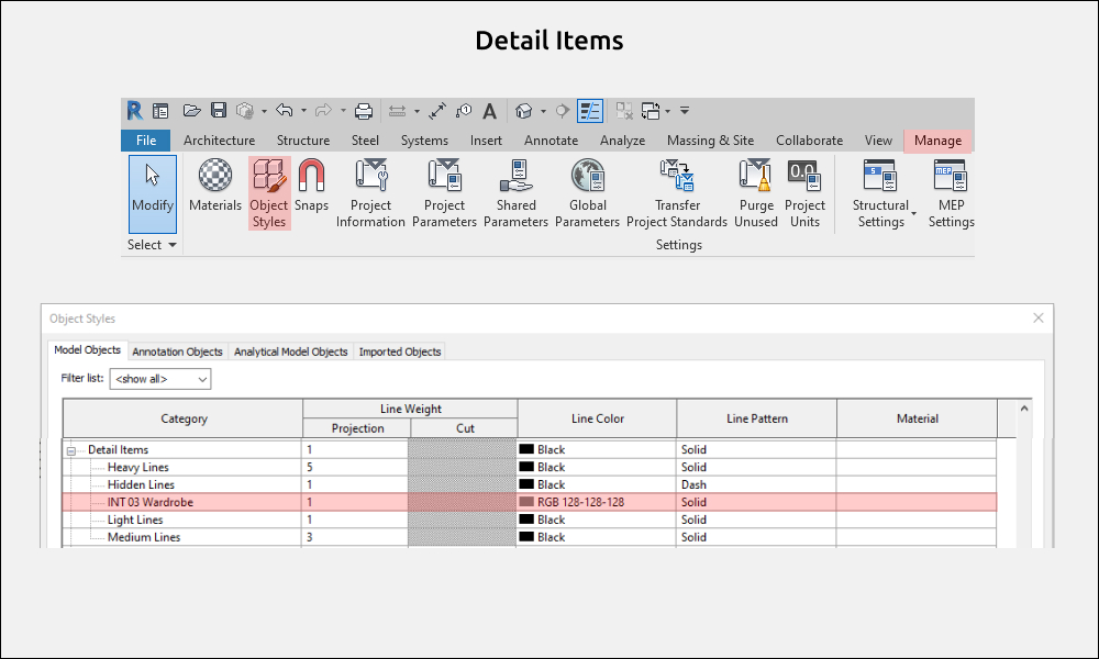 Wardrobe Revit Families — Options and visibility