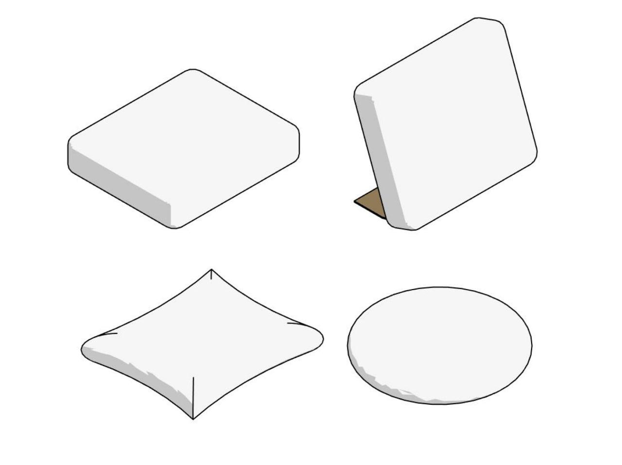 Modular Sofa Revit Families — Inclined cushion