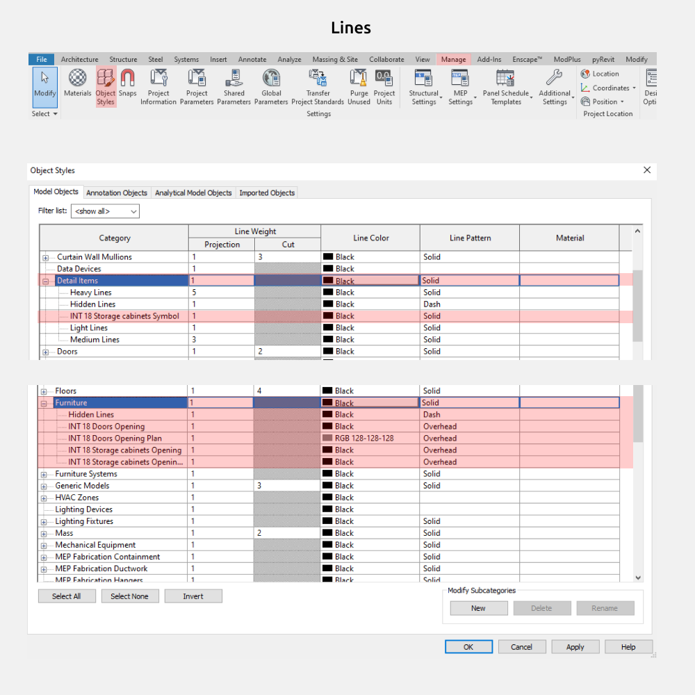 Storage Cabinets Revit Families — Graphics settings