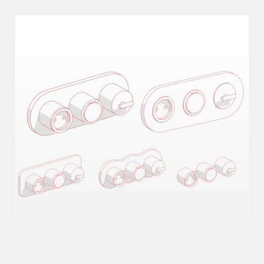 Retro Socket Revit Families — set preview