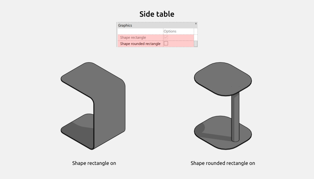 Tables Revit Families — Side table