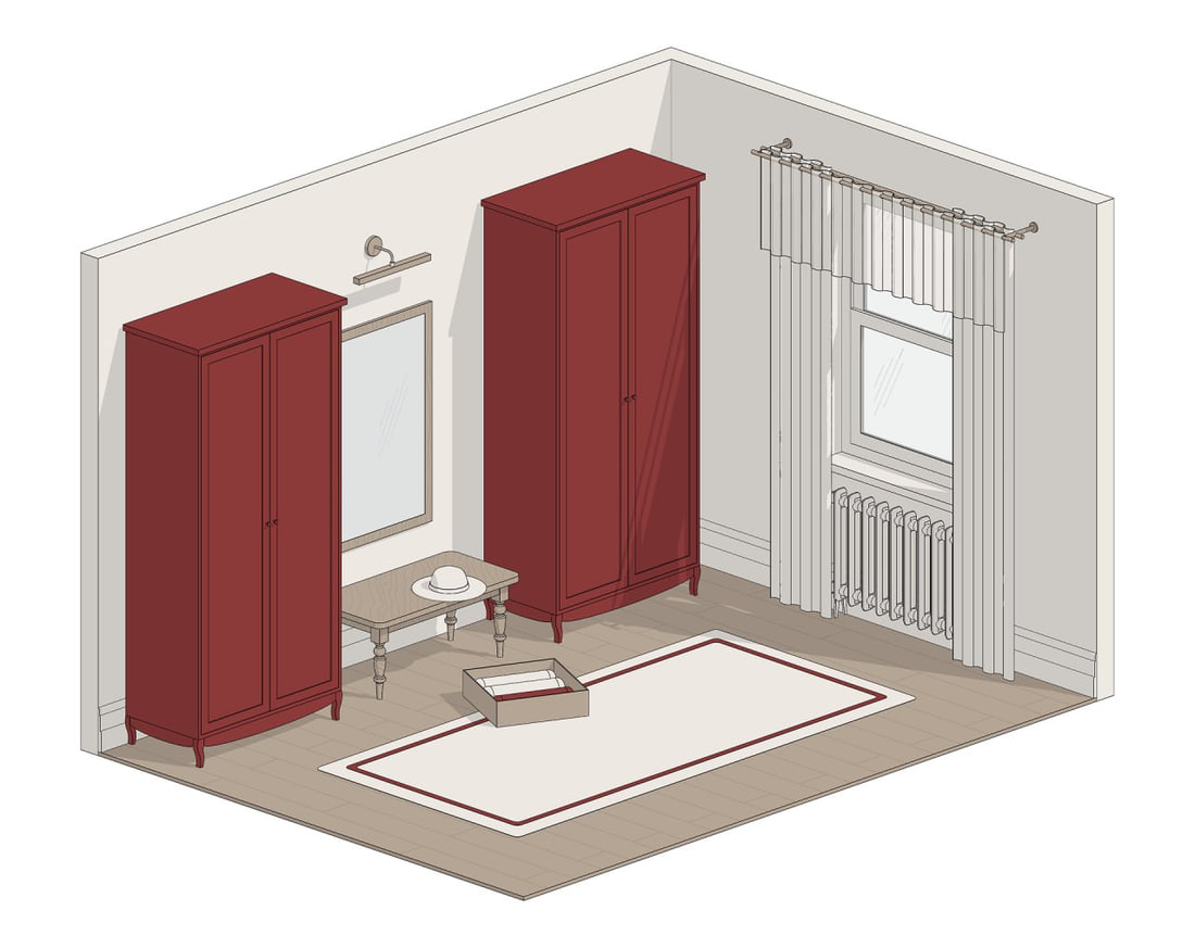 Armarios independientes BIMCORE en un proyecto de interiorismo en Revit