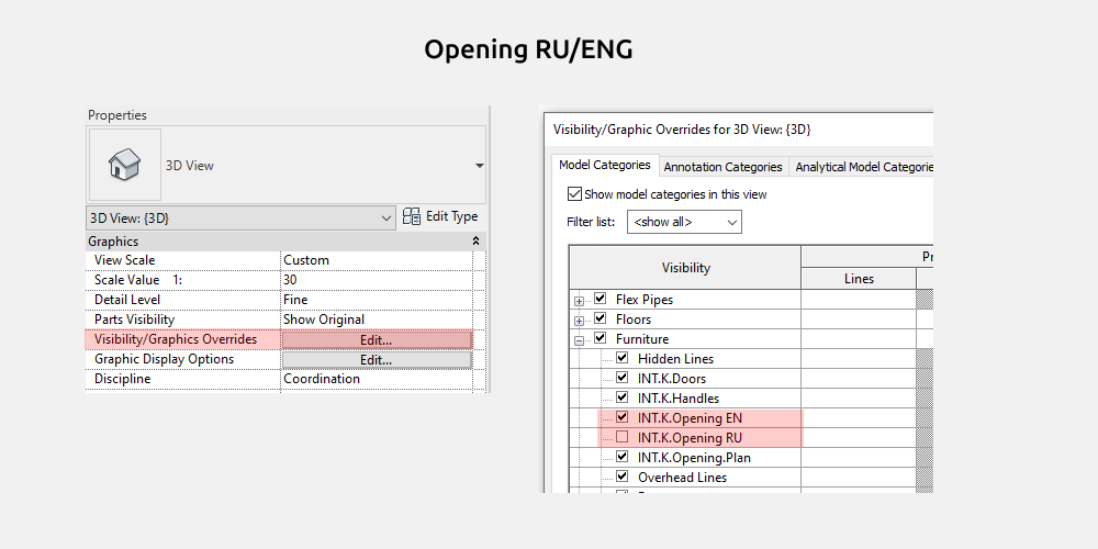Kitchen Revit Families — Opening