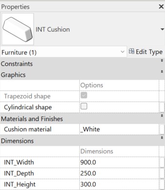 Sofas Revit Families — Cushion