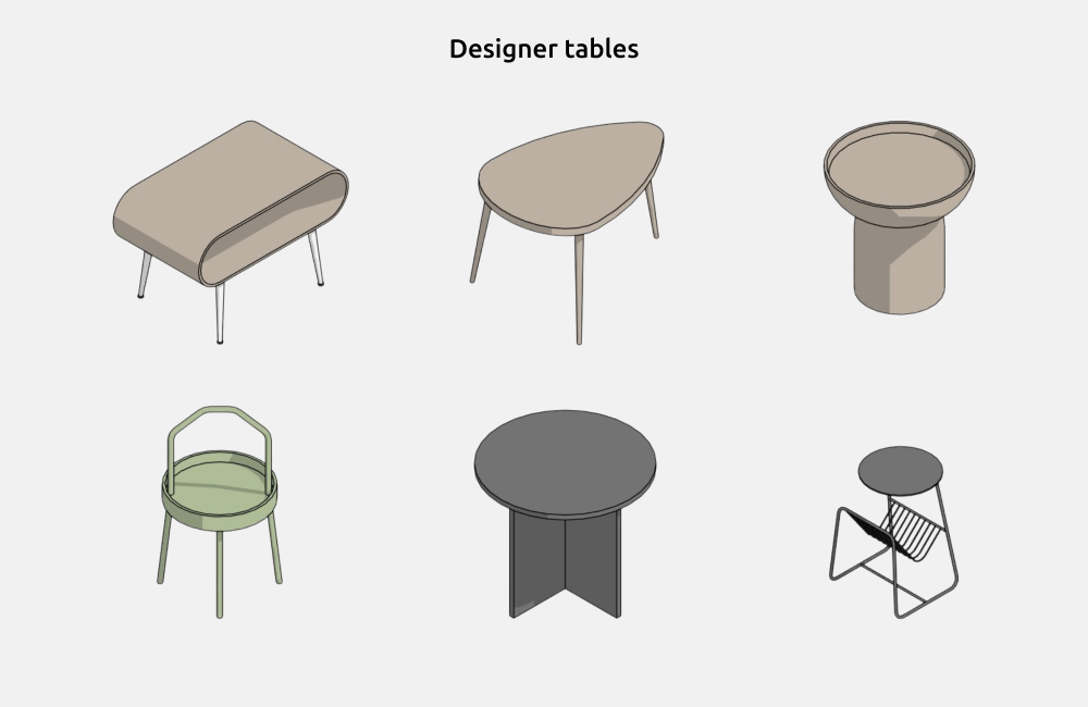 Tables Revit Families — Dimensions