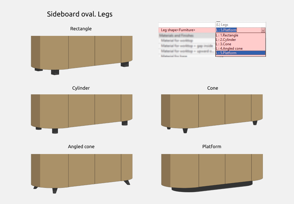 Sideboards Revit Families — Legs