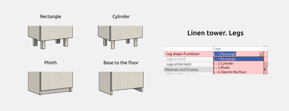 Bathroom Furniture Revit Families — Legs