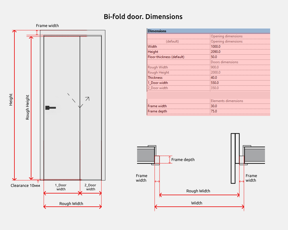 Doors Revit Families — Bi-fold door