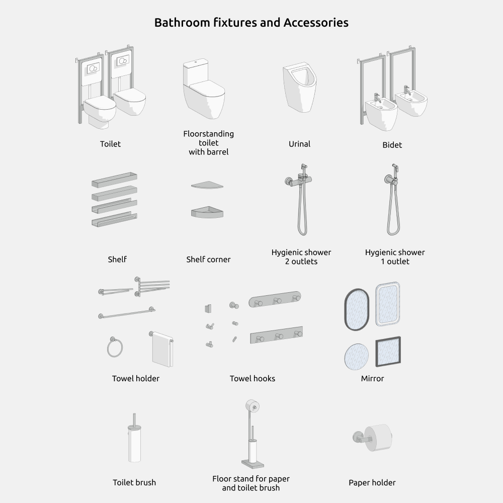 Bathroom Revit Families — Bathroom fixtures and Accessories