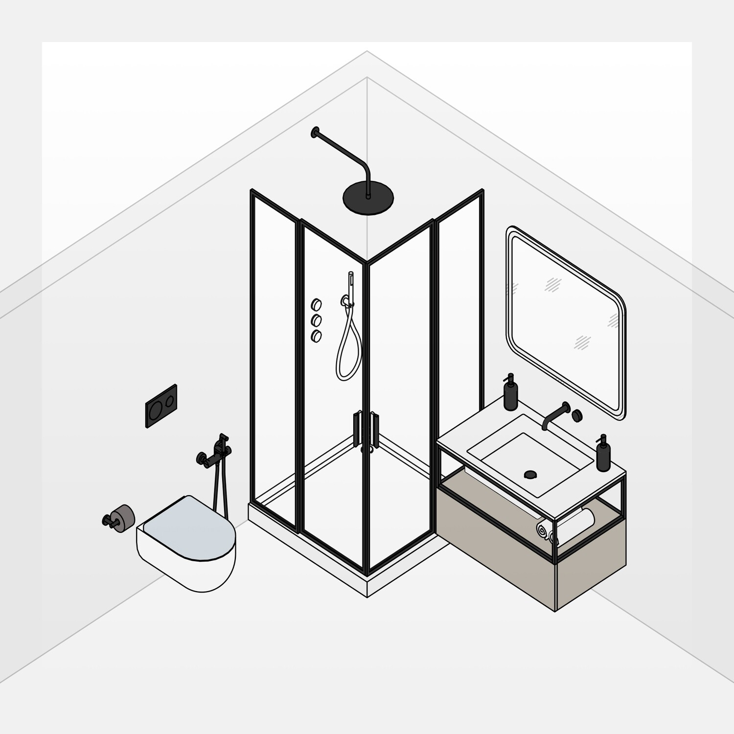 Bathroom Revit Families — set preview