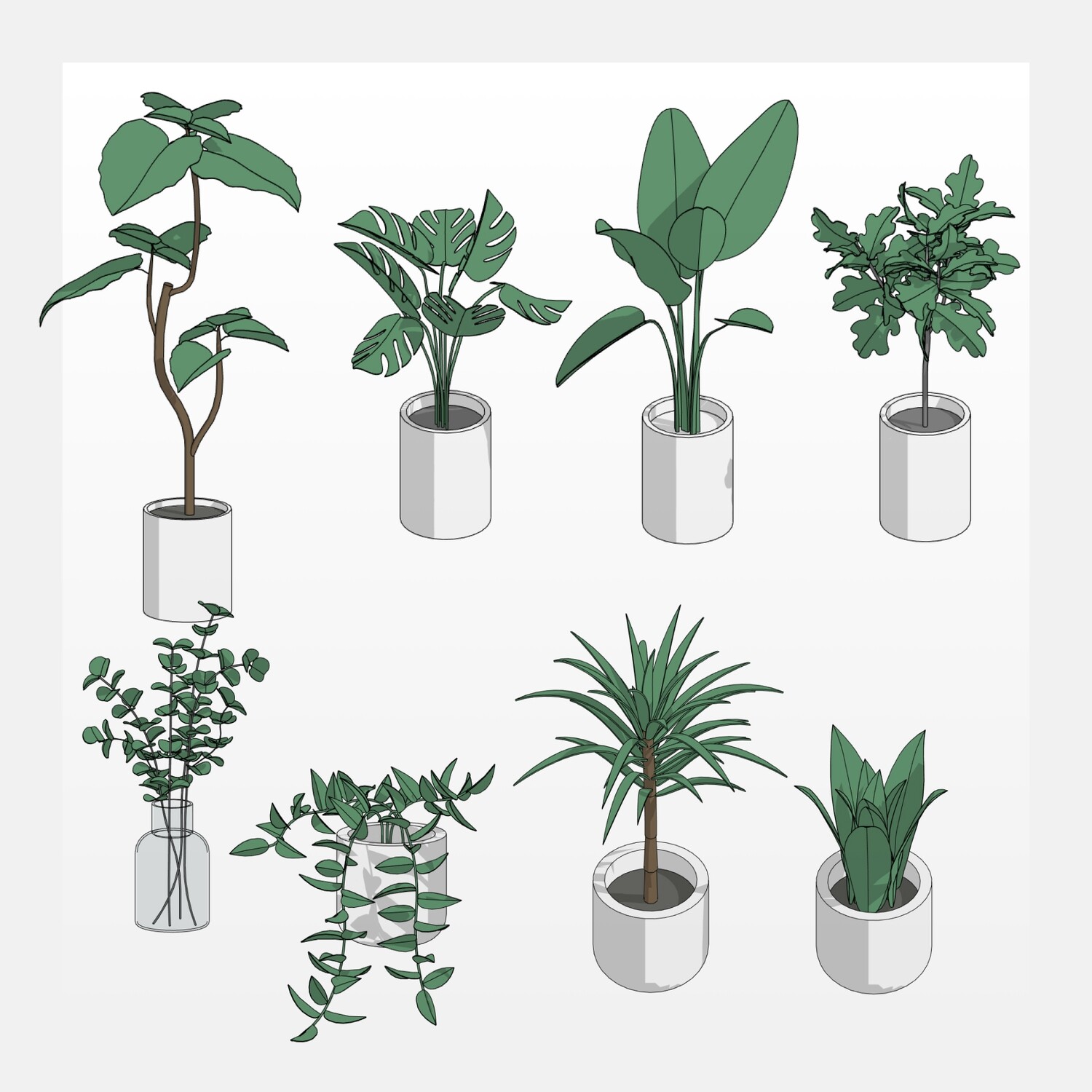 Plants Revit Families — set preview