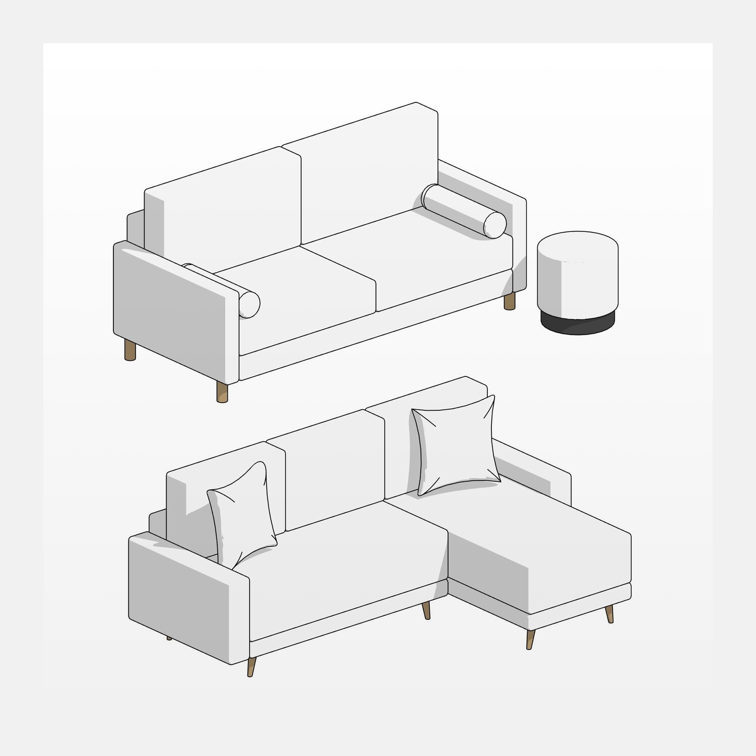 Sofas Revit Families — set preview