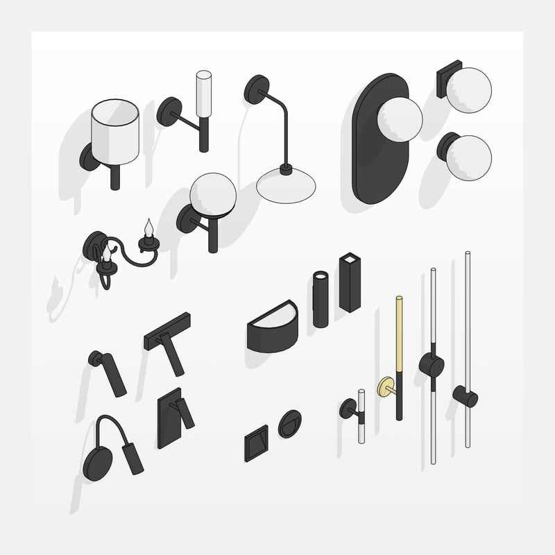 Vista previa del conjunto de luminarias para Revit