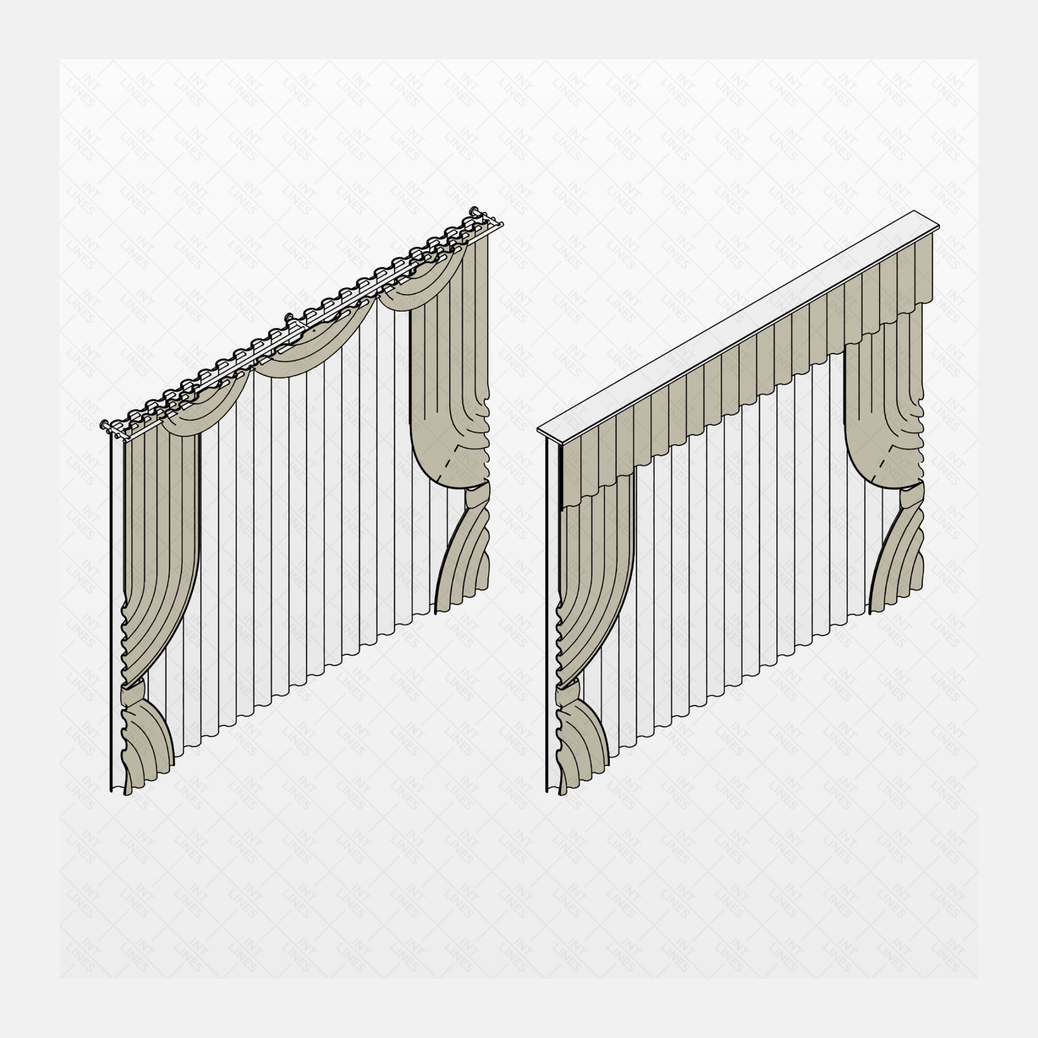 Curtains Revit Families — set preview