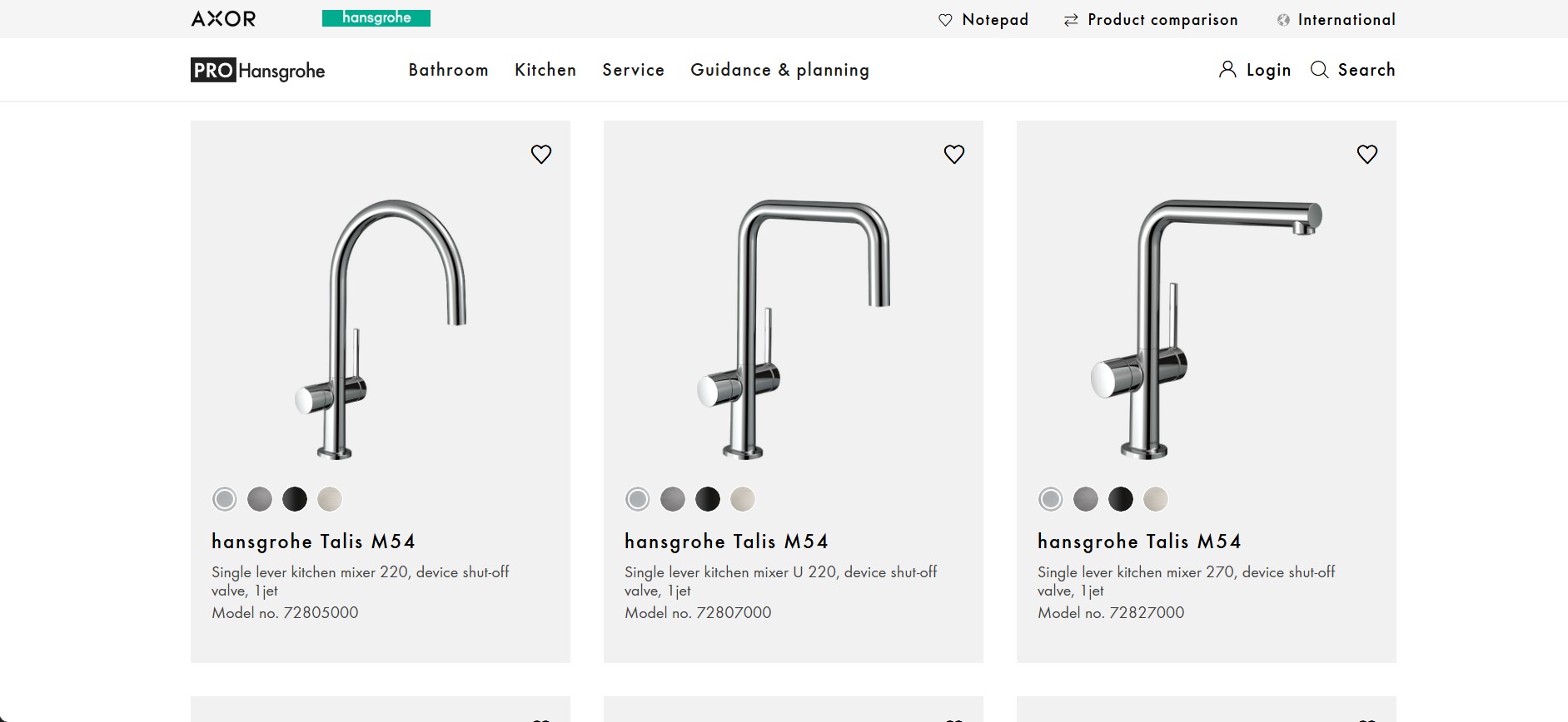 Hansgrohe PRO — Revit BIM-файлы для смесителей и душевых систем