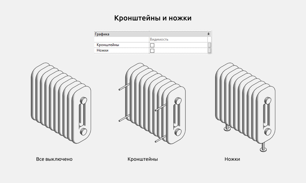 Радиаторы для Revit — Кронштейны и ножки
