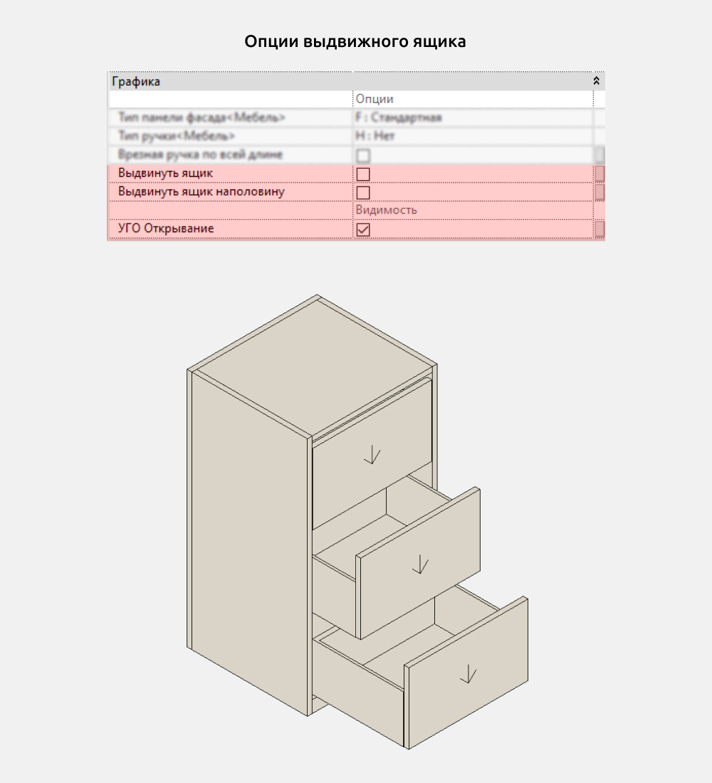 Гардероб для Revit — Опции