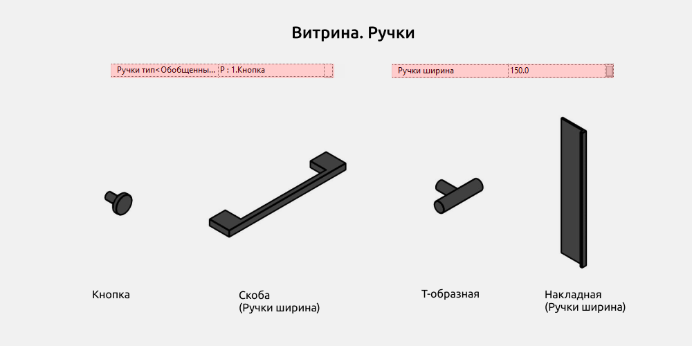 Шкафы для Revit — Ручки