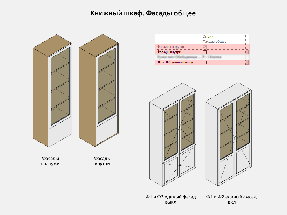 Шкафы для Revit — Фасады общее