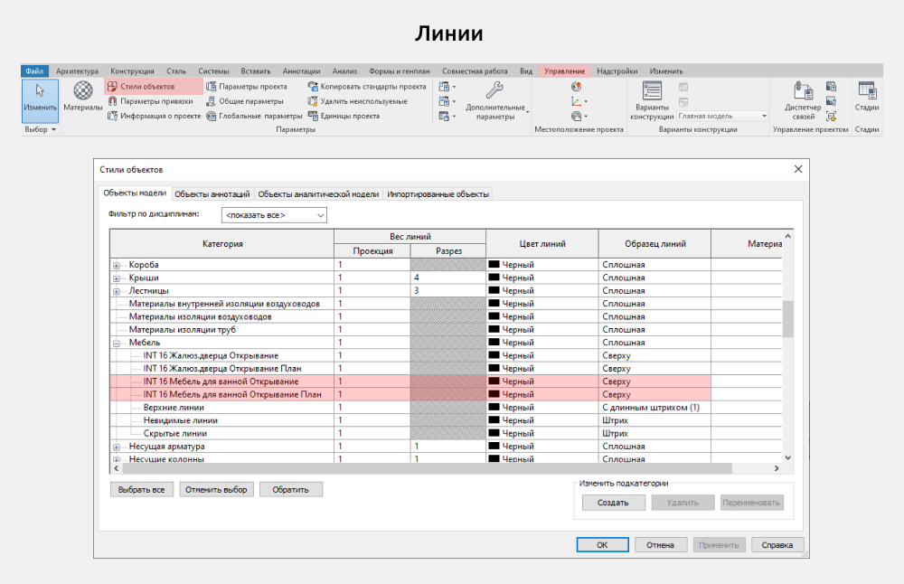 Мебель для ванной для Revit — Настройки графики