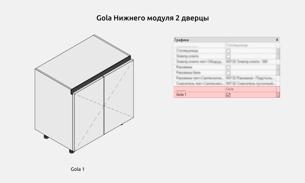 Кухни для Revit — Ручка Gola