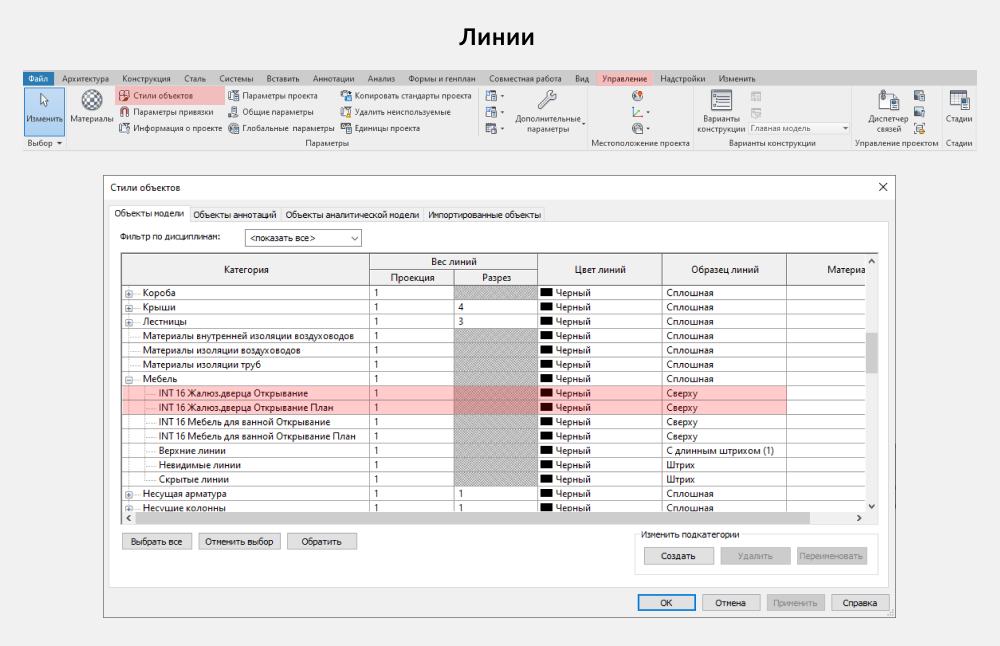 Мебель для ванной для Revit — Настройки графики