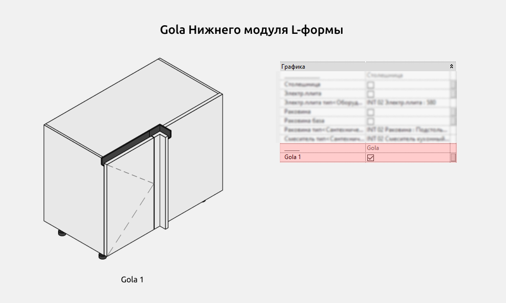 Кухни для Revit — Ручка Gola