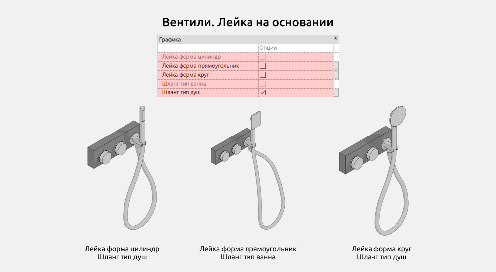 Сантехника для Revit — Опции