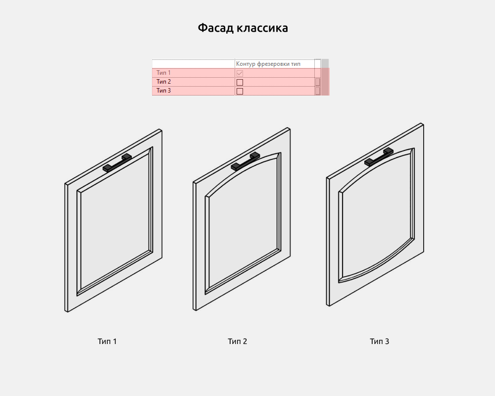 Шкафы для Revit — Фасад классика