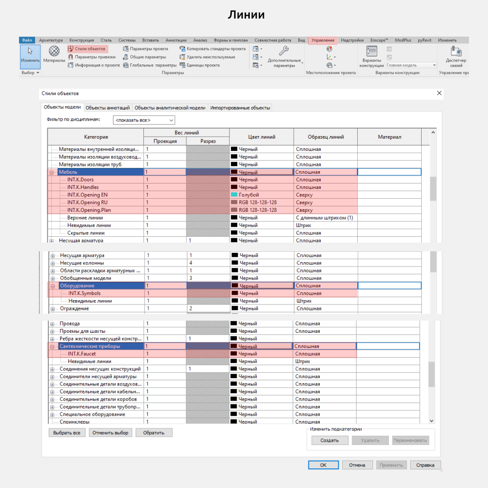 Кухни для Revit — Настройка графики