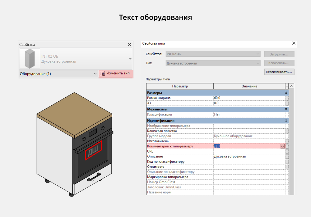 Кухни для Revit — Маркировка