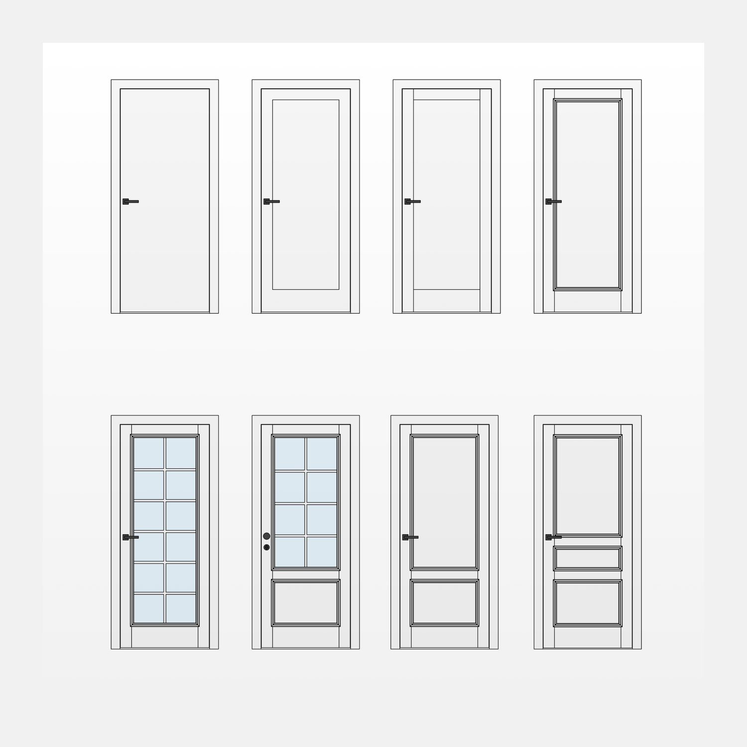 Двери для Revit — превью набора